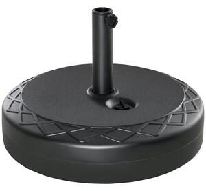 Stojan na slunečník Outsunny do 40 kg, kulatý, naplnitelný, držák, pro tyče o průměru 38/48 mm, pro balkon, terasu, zahradu, černý | Aosom
