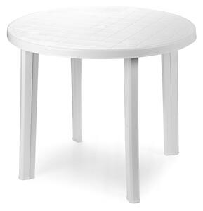 Zahradní kulatý stolek DON — bílá, plast, 90 cm