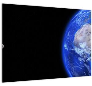 Skleněný obraz Měsíce a Země (70x50 cm)