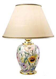 Je luxusní stolní lampa s květinovým motivem