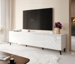 Moderní televizní stolek Itálie 200, bílá/bílý lesk