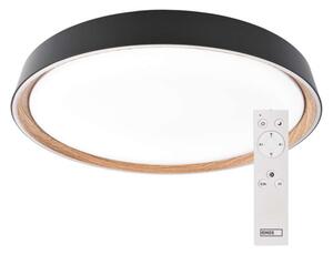 EMOS LED přisazené svítidlo ILVI, kruhové 30W, stmívání+CCT, černá+dřevo