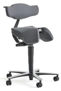 AJ Produkty Sedlová židle EPSOM, s opěradlem a houpací mechanikou, šedá
