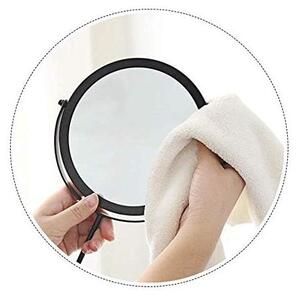 TRANKIELO® - Samostatně stojící, nastavitelný kovový zrcadlo – Kulaté zrcadlo o průměru 19 cm, černé barvy – Ideální pro líčení a dekoraci