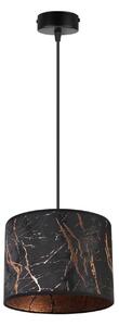 Závěsné svítidlo Werona 3, 1x černé textilní stínítko se vzorem, (fi 20cm), c