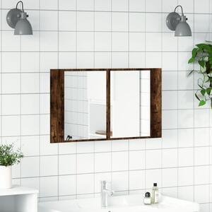 LED koupelnová skříňka se zrcadlem kouřový dub 80x12x45cm akryl