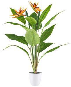 Umělá květina Strelitzia v květináči, 2 květy, 80cm