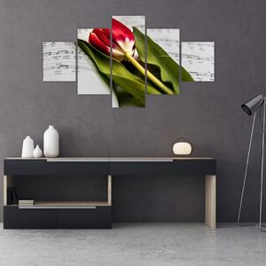 Obraz červeného tulipánu (125x70 cm)