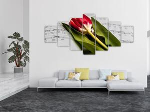 Obraz červeného tulipánu (210x100 cm)
