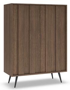 Vysoká komoda Flaro 93 cm s osvětlením - dub dunin