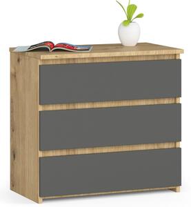 Ak furniture Komoda CL3 60 cm dub artisan/grafitově šedá