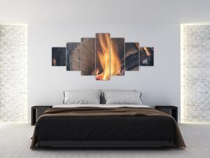 Obraz hořícího dřeva (210x100 cm)