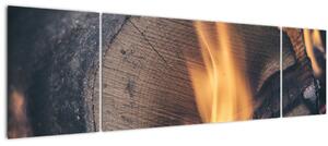 Obraz hořícího dřeva (170x50 cm)