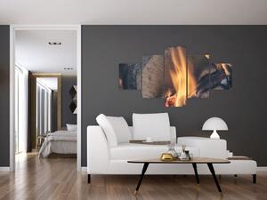 Obraz hořícího dřeva (125x70 cm)
