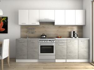 Kuchyňská linka LUIZA 260x200 - Bílá + beton