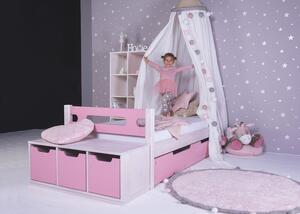 Masivní dětská postel Benjamin Bubbles 90x200cm - výběr odstínů