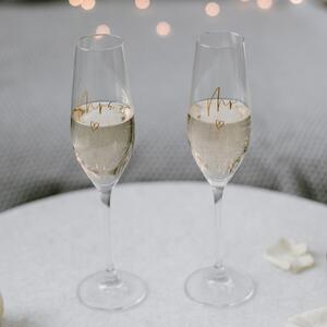 Sklenice na sekt Mr. a Mrs. – set 2 ks