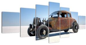Obraz auta v poušti (210x100 cm)