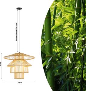Immax BOHO PINCHOS designové závěsné svítidlo, D50cm, E27, bambusové dřevo
