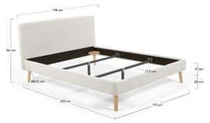 Krémová čalouněná dvoulůžková postel 160x200 cm Lydia – Kave Home