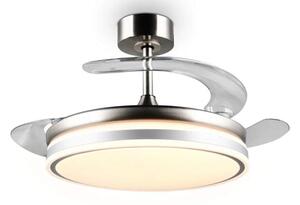 Trio Leuchten R69642107 VOLDA - Stropní LED ventilátor s dálkovým ovladačem v matném niklu, LED 30W, 3500lm, 2700-6500K, Ø 106cm (LED stropní ventilátor stmívatelný ovladačem s možností změny barvy světla)