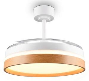 Trio Leuchten R69642101 VOLDA - Stropní LED ventilátor s dálkovým ovladačem v imitaci dřeva, LED 30W, 3500lm, 2700-6500K, Ø 106cm (LED stropní ventilátor stmívatelný ovladačem s možností změny barvy světla)