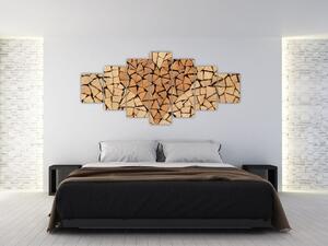 Obraz - Srdce ze dřeva (210x100 cm)