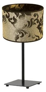 Stolní lampa Werona 1, 1x černé/zlaté textilní stínítko se vzorem, (výběr ze 4 barev konstrukce)