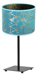 Stolní lampa Werona 4, 1x modré textilní stínítko se vzorem, (výběr ze 4 barev konstrukce), g