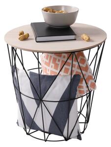 Příruční stolek, přírodní/černá, NANCER
