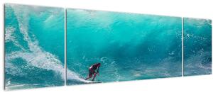 Obraz surfaře ve vlnách (170x50 cm)