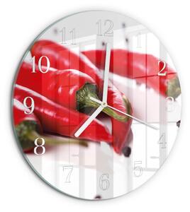 Skleněné hodiny na stěnu Chilli papričky zsob-fi30-00089962