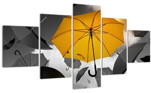 Obraz žlutého deštníku (125x70 cm)