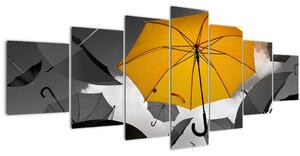 Obraz žlutého deštníku (210x100 cm)