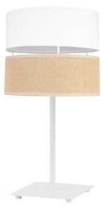 Stolní lampa Juta, 1x jutové/bílé textilní stínítko, n, w
