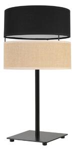 Stolní lampa Juta, 1x jutové/černé textilní stínítko, n
