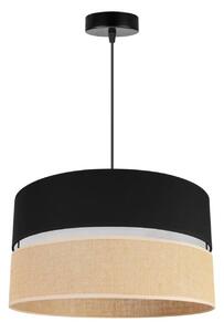 Závěsné svítidlo Juta, 1x jutové/černé textilní stínítko, (fi 40cm), b
