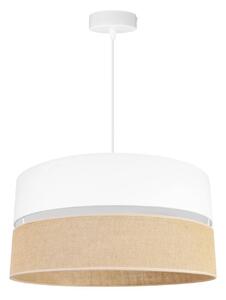 Závěsné svítidlo Juta, 1x jutové/bílé textilní stínítko, (fi 45cm), w