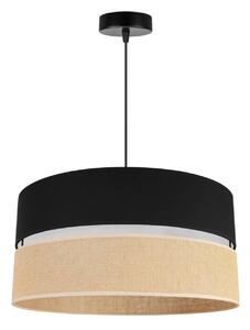 Závěsné svítidlo Juta, 1x jutové/černé textilní stínítko, (fi 45cm), b