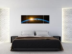 Obraz planety země z vesmíru (170x50 cm)
