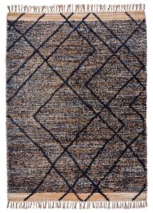 House Doctor Černý žíhaný koberec Moro 140 x 200 cm