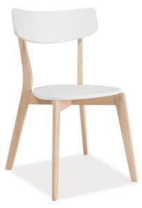 Židle TIBI dub bělený/bílý