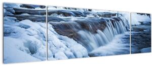 Obraz řeky v zimě (170x50 cm)