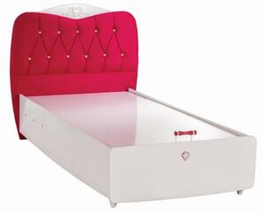 Dětská postel Rosie 100x200cm s úložným prostorem - bílá/rubínová
