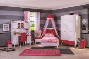 Dětská postel Rosie 100x200cm - bílá/rubínová