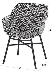 Jídelní židle Delphine s hliníkovou podnoží ,white-black HN53594008
