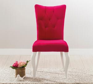 Čalouněná židle Rosie - růžová/bílá