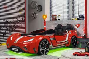 Dětská postel auto EXCLUSIVE 100x190cm - červená