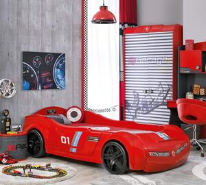 Dětská postel auto DELUXE 90x195cm - červená