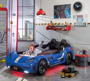 Dětská postel auto EXCLUSIVE 100x190cm - modrá